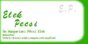 elek pecsi business card